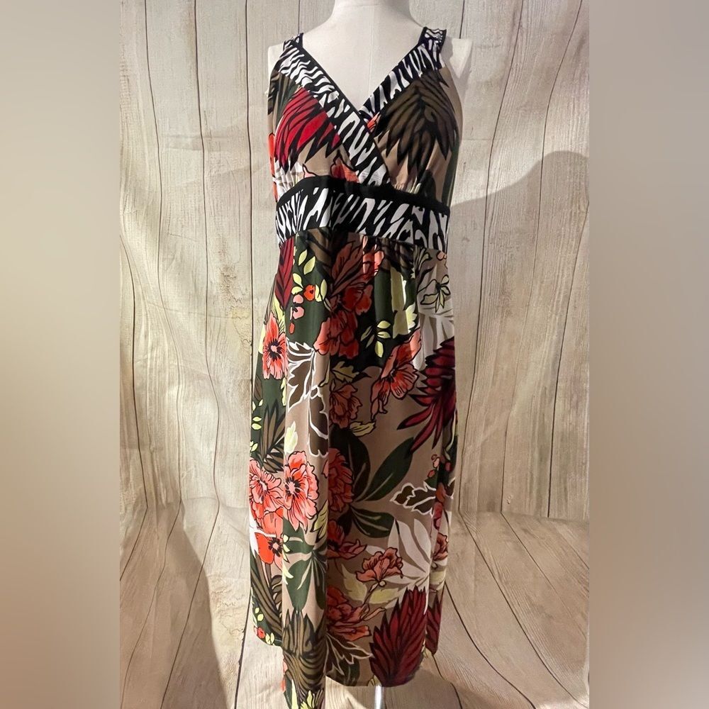 ROX & ALI floral/zebra print dress. Size 14 - Picture 1 of 7